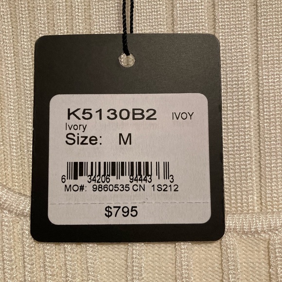 St John Textured Rib Knit Sweater Ivory - Picture 8 of 9